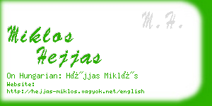 miklos hejjas business card